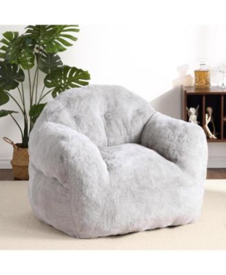 39" Bean Bag Chair with Armrests, High-Density Foam Floor Sofa for Adults & Kids, Comfy Living Room Seat