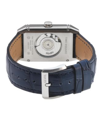 Men's Time Square Swiss Automatic Leather Strap Watch