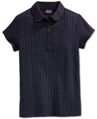 Nautica School Uniform Eyelet Polo Shirt, Big Girls Plus (7-16) - Macy's
