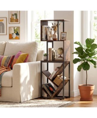 6 Tier Geometric Tree Bookshelf S Shape Open Shelf Bookcase
