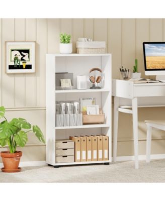 42 Inch 3 Tier Book Shelf with Anti Tip Kit Storage Organizer