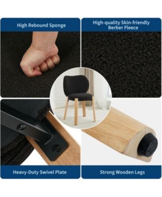 Heart Back Teddy Vanity Accent Chair