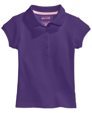 Nautica Big Girls School Uniform Polo