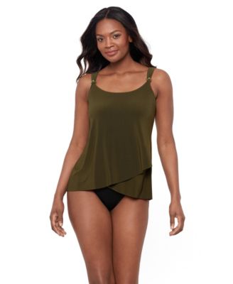 DD Cup Razzle Dazzle Underwire Asymmetrical Tankini Top