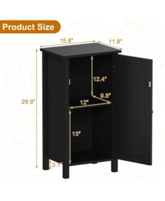 Farmhouse Nightstand with Rattan Door, Accent End Table with Storage - Compact Modern Bedside Table with Wood Legs, Easy Assembly