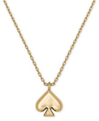 Gold-Tone Brass Spade Enamel Mini Pendant Necklace
