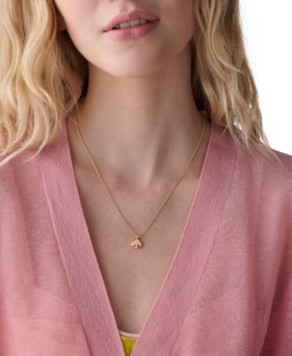 Gold-Tone Brass Spade Enamel Mini Pendant Necklace