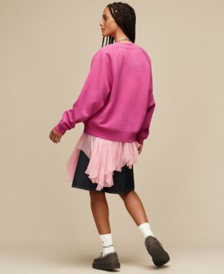 UGG Women's Rib Knit Slouchy Quarter Embroidered Heart Socks