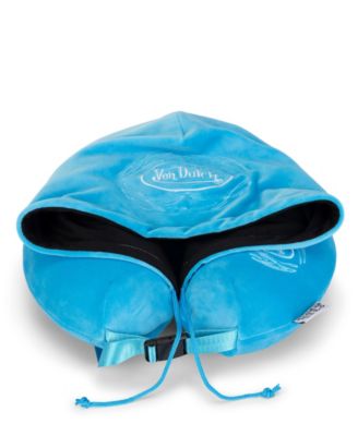 Pinstripe Hooded Memory Foam 11" Travel Neck Pillow