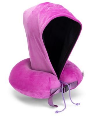 Pinstripe Hooded Memory Foam 11" Travel Neck Pillow