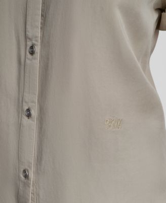 Petite Rolled Short-Sleeve Button-Up Shirt