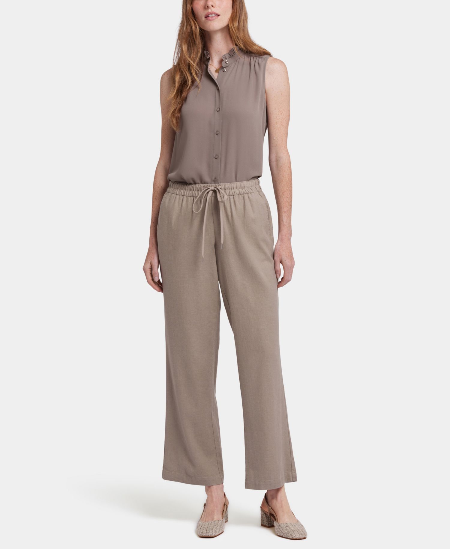 Petite Relaxed Drawstring Pull-On Pants