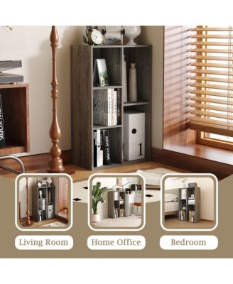 5 Cube Storage Bookshelf Kids Toy Organizer Horizontal Vertical, Gray