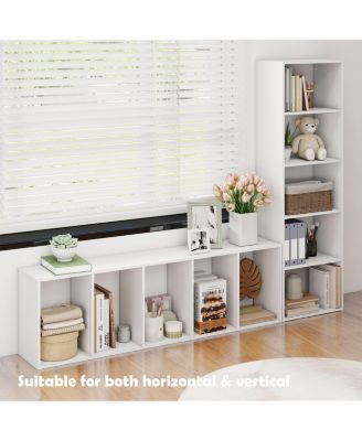 5 Cube Decorative Open Bookshelf Kids Toy Storage Organizer Horizontal Vertical, White