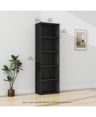 HOMLUX 5 Cube Decorative Open Bookshelf Kids Toy Storage Organizer Horizontal Vertical, Black