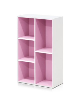 5 Cube Storage Bookshelf Kids Toy Organizer Horizontal Vertical, Pink