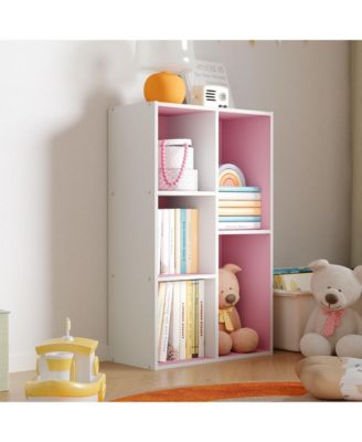 5 Cube Storage Bookshelf Kids Toy Organizer Horizontal Vertical, Pink