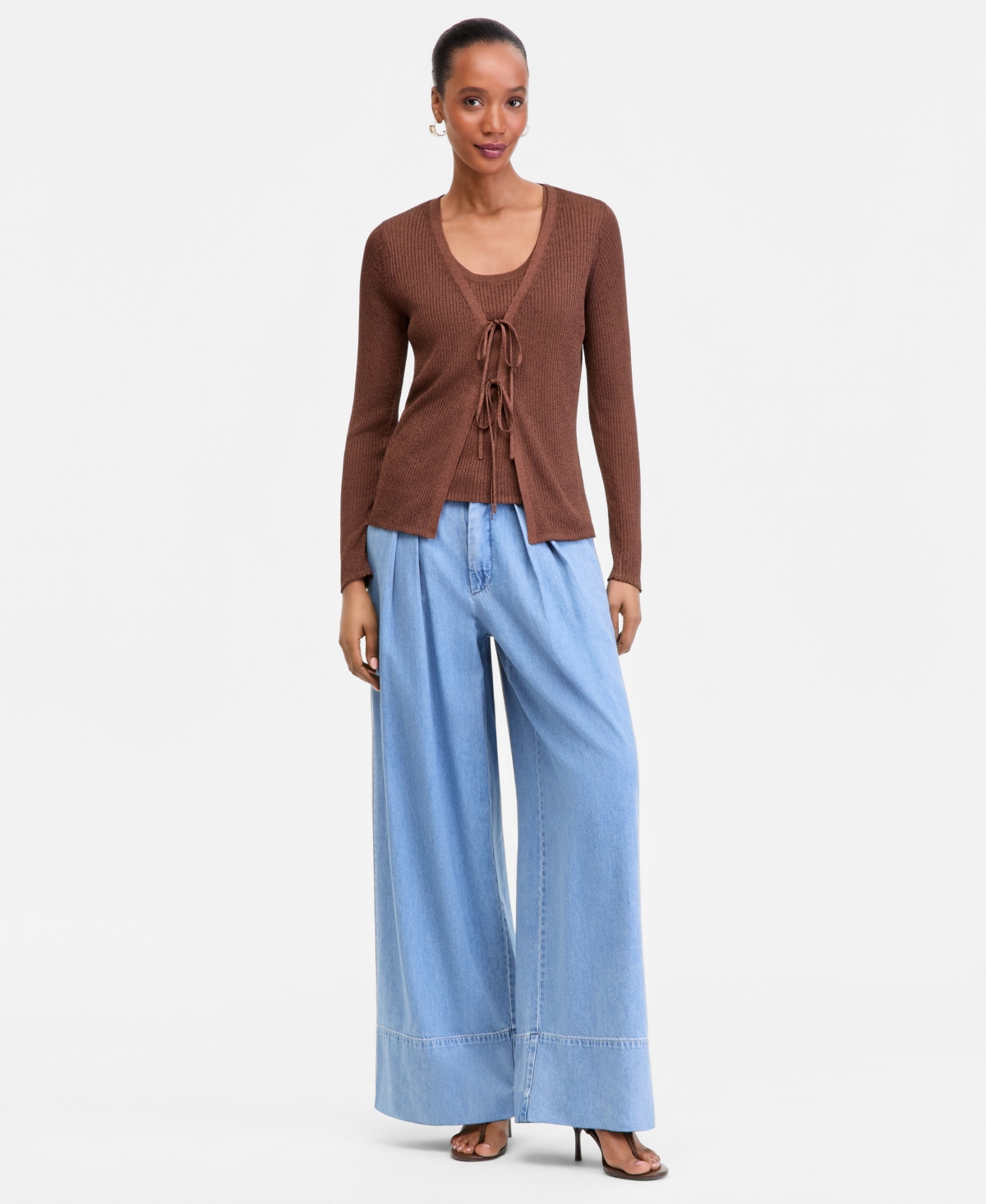 I.n.c. International Conccepts Women's Double-Tie Cardigan Sweater, Macy's Exclusive