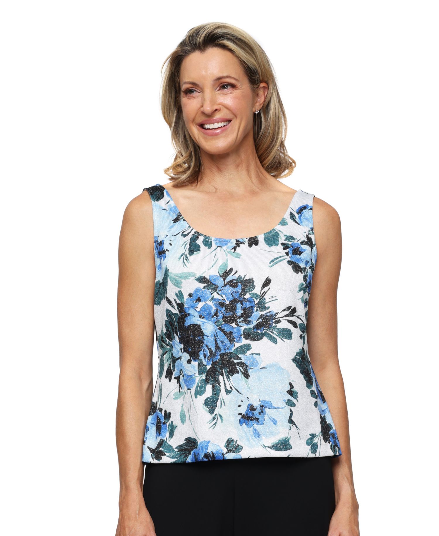 Women's Printed Sleeveless Tank Top & Jacket, 2-Piece Set