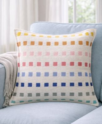 Playful Checks Handloom Woven Decorative Pillows, 20" x 20"