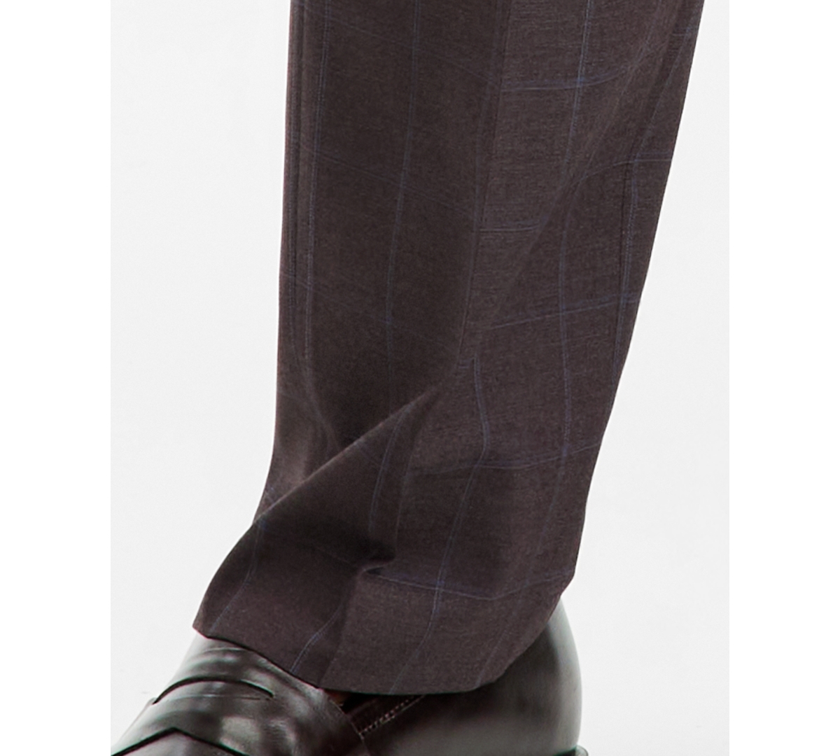 Tallia Men's Classic-Fit Brown & Blue Check Suit Separate Pants