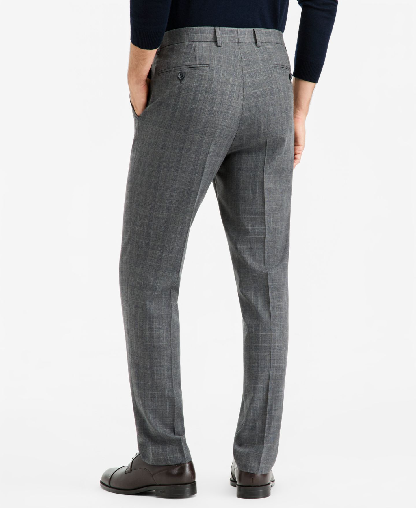Мужские брюки Tallia Classic-Fit Gray & Blue Check Suit Separate, цвет: Серый / Синий — фото 4