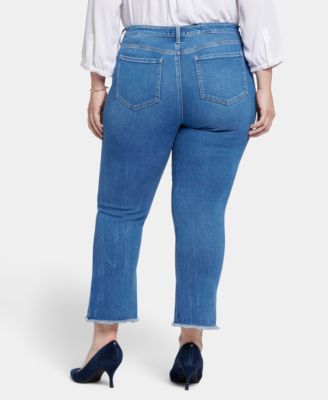 Plus Barbara Bootcut Ankle Jeans with Frayed Hems