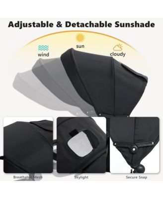 8-in-1 Folding Kids Tricycle Stroller with Adjustable Push Handle, Convertible Toddler Trike, Pink