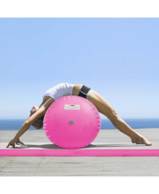 2-Piece Inflatable Gymnastics Air Mat Set with Air Roller and Pump