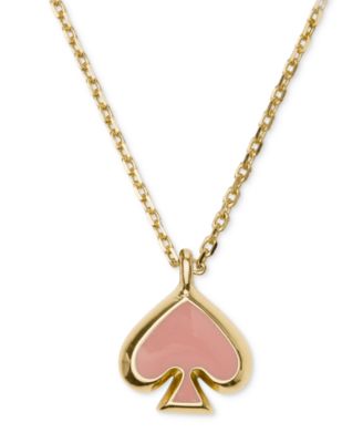 Gold-Tone Brass Spade Enamel Mini Pendant Necklace
