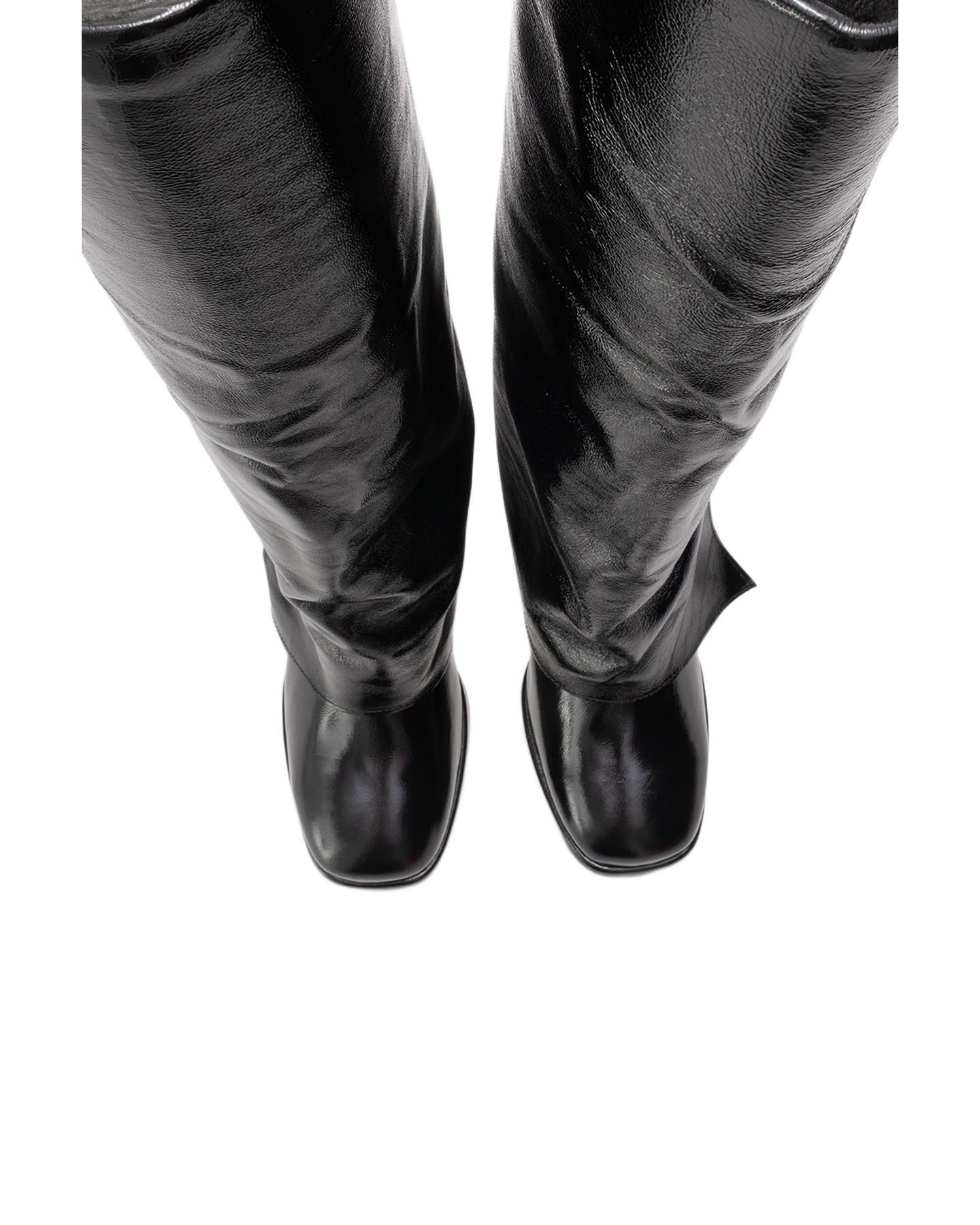 Женские ботинки Forever & Always Shoes Lojo Leather Block Heel Boot, цвет: Чёрный лаковый — фото 4