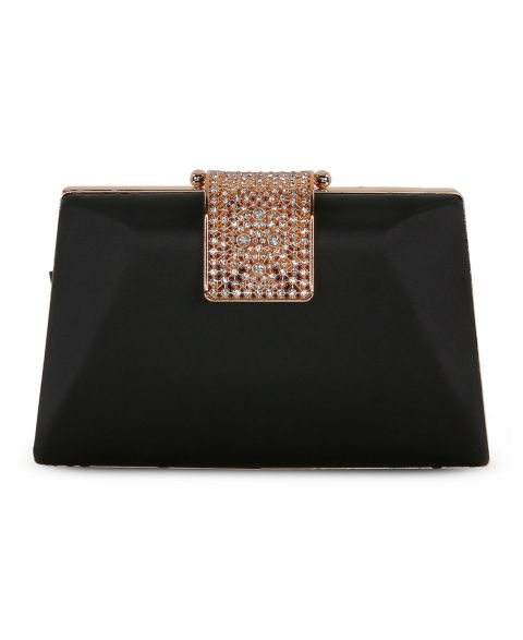 Женские клатчи Jewel Badgley Mischka Amira Faceted Minaudiere, цвет: Чёрный