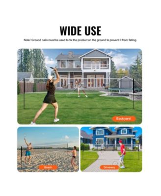 Portable Badminton Net Set with Poles, 4 Rackets and Shuttlecocks