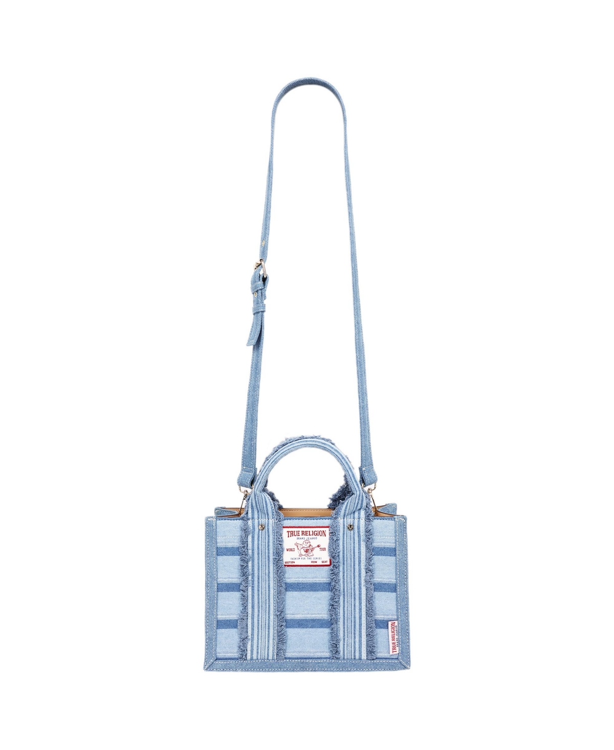 True Religion Multi-Stripe Modern Tote with Removable Crossbody Strap
