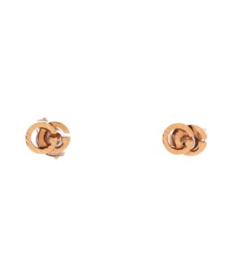 Pre-Owned Gucci Textured Gg Running Stud Earrings - 18k rose gold