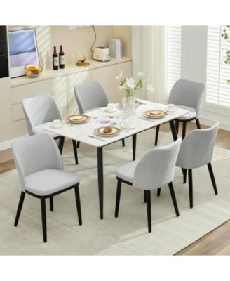 Dining Chairs Set of 6,Upholstered Dining Room Side Chairs,Chair for Dining with Padded Seat and Wood Legs,Modern Dining Chair for Restaurant