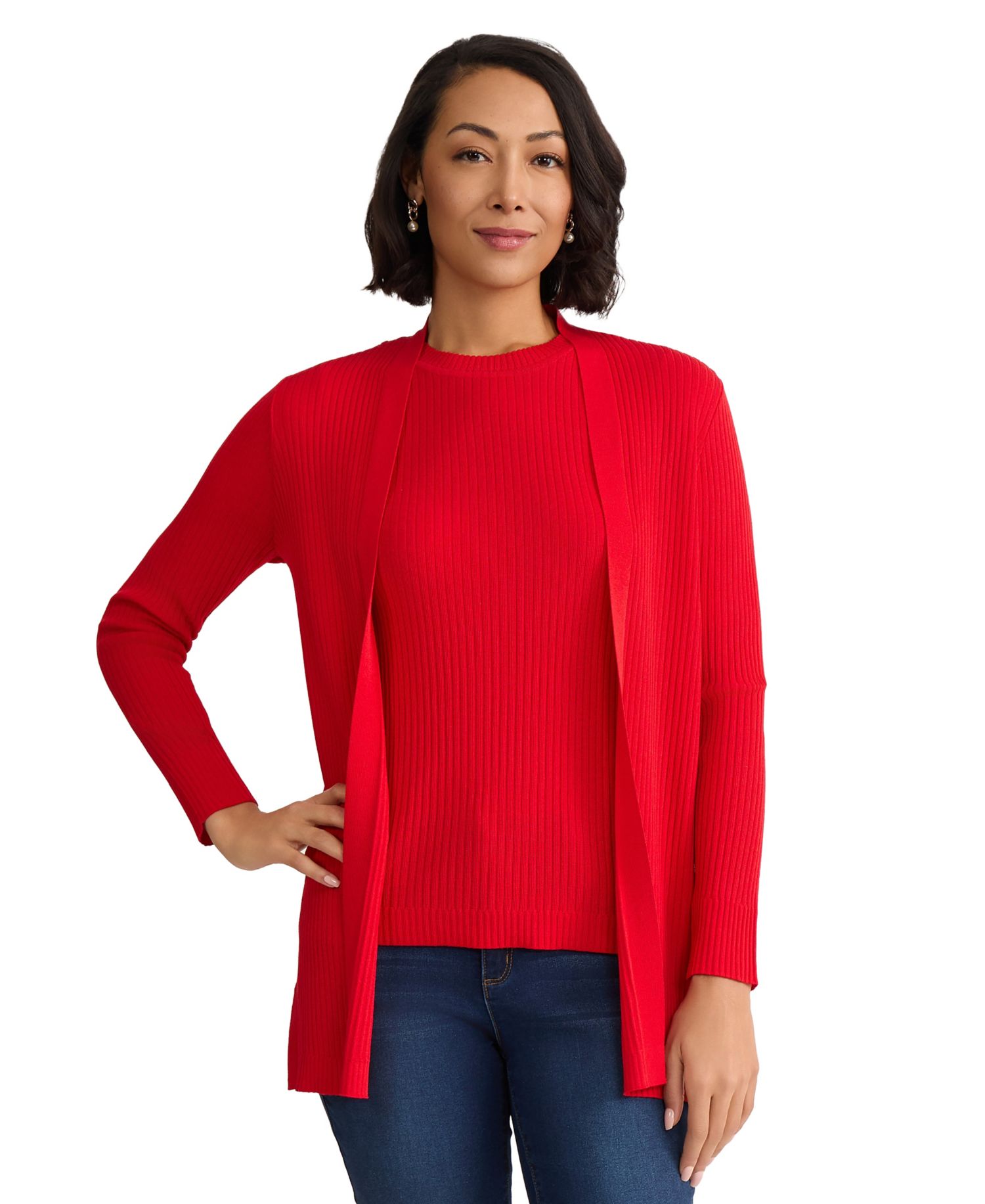 Women's Long-Sleeve Sutton Ribbed Cardigan