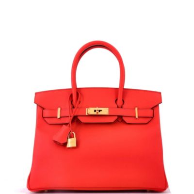 Birkin 30 Handbag Red Epsom with Gold Hardware