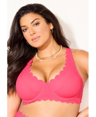 Women's Scallop Trim Underwire Bikini Top