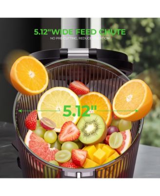 3 in 1 Cold Press Juicer with 5.12 in Wide Feed Chute 2L Capacity Quiet Motor and Easy Clean Design