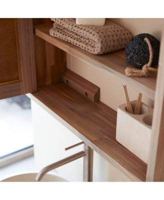 Lila solid acacia wood mirror bathroom cabinet