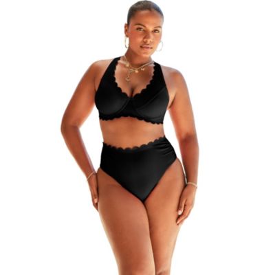 Women's Scallop Trim Underwire Bikini Top