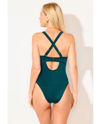 Women's Shimmer Ring Underwire One Piece Swimsuit
