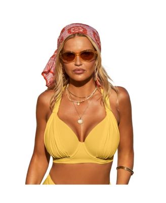 Women's Bra Sized Drape Front Underwire Bikini Top
