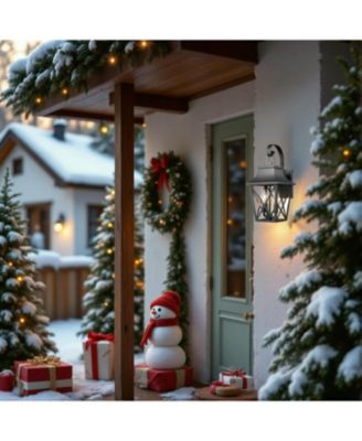 Outdoor Wall Lantern 2-Light, Large Outside Modern Wall Sconce Light Fixture, Industrial Porch Light Wall Mount with Glass