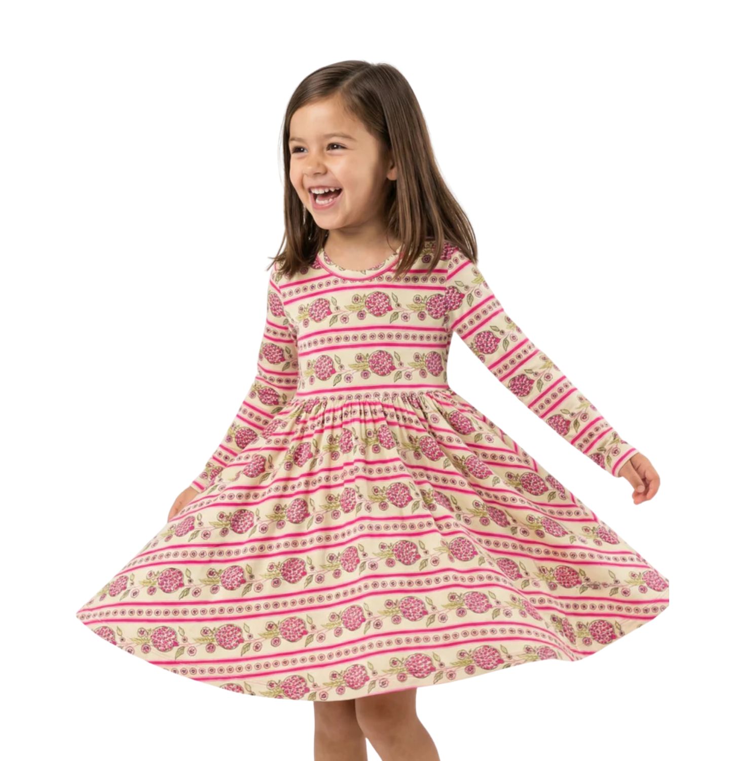 Платье Motette Pomegranate Soiree Bamboo Twirl Dress для девочек-малышей, цвет: Розовый — фото 1