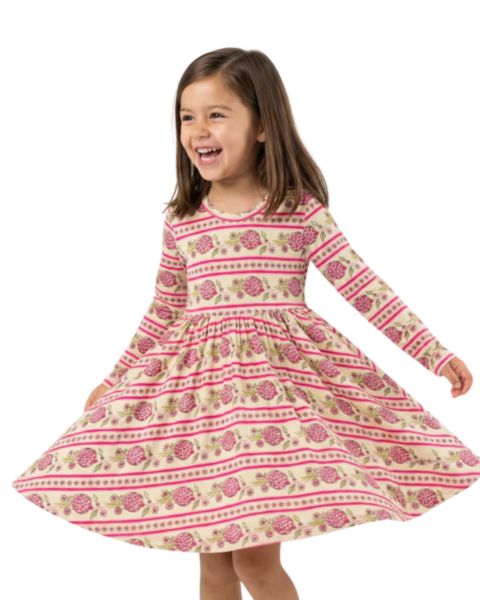 Платье Motette Pomegranate Soiree Bamboo Twirl Dress для девочек-малышей, цвет: Розовый