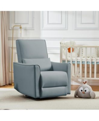 360° Swivel Glider Recliner Chair, Upholstered Lounge Armchair for Nursery
