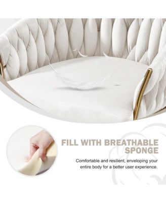 Velvet Bar Stools Set of 2 - Hand-Wave Back, Golden Chrome Base and Footrest, Counter Height Chairs for Kitchen Island, Home Pub