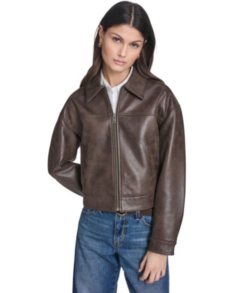 Женские куртки Levi's Faux Suede Relaxed-Fit Zip-Front Jacket